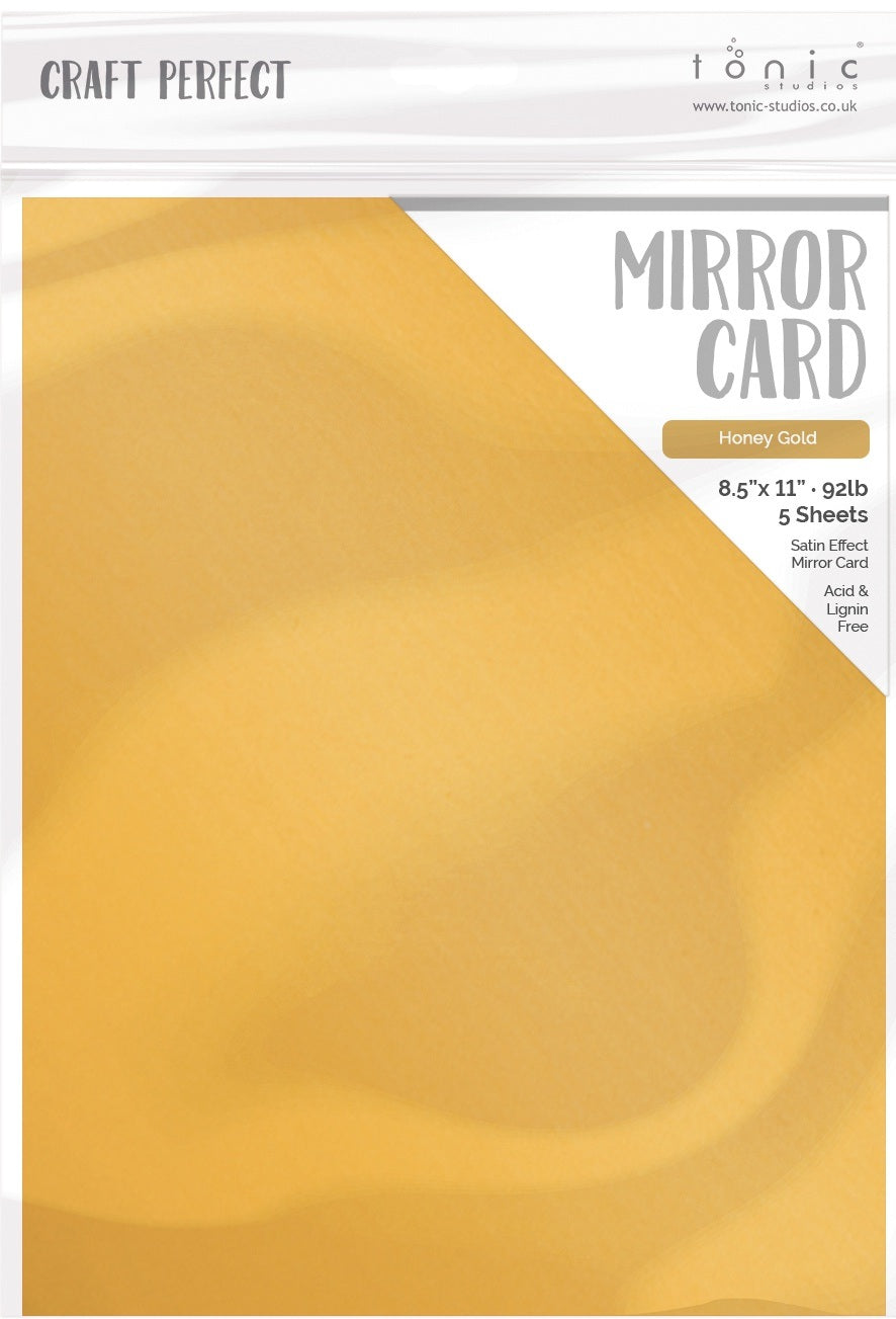 Satin Mirror Cardstock 8.5 x 11 Honey Gold