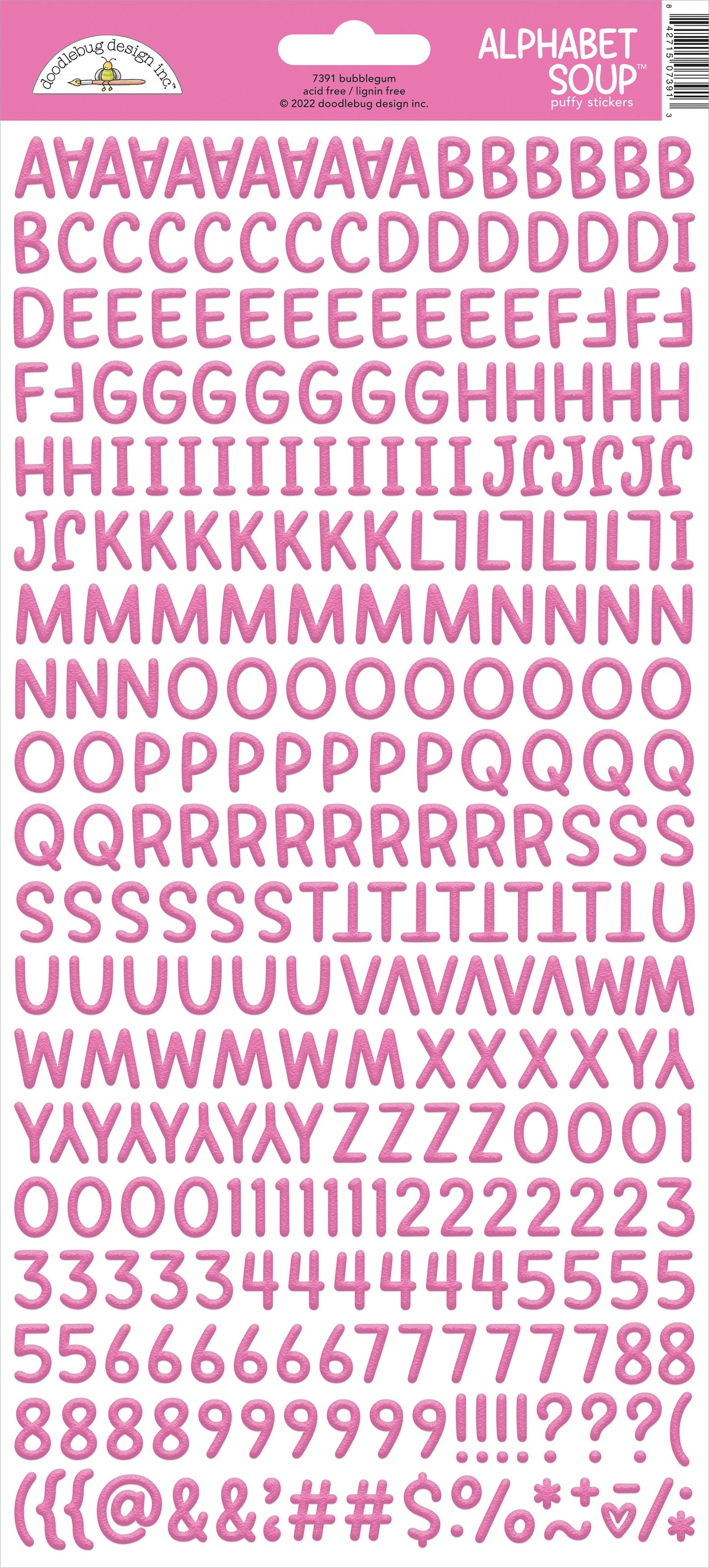 Alphabet Soup Puffy Stickers Bubblegum