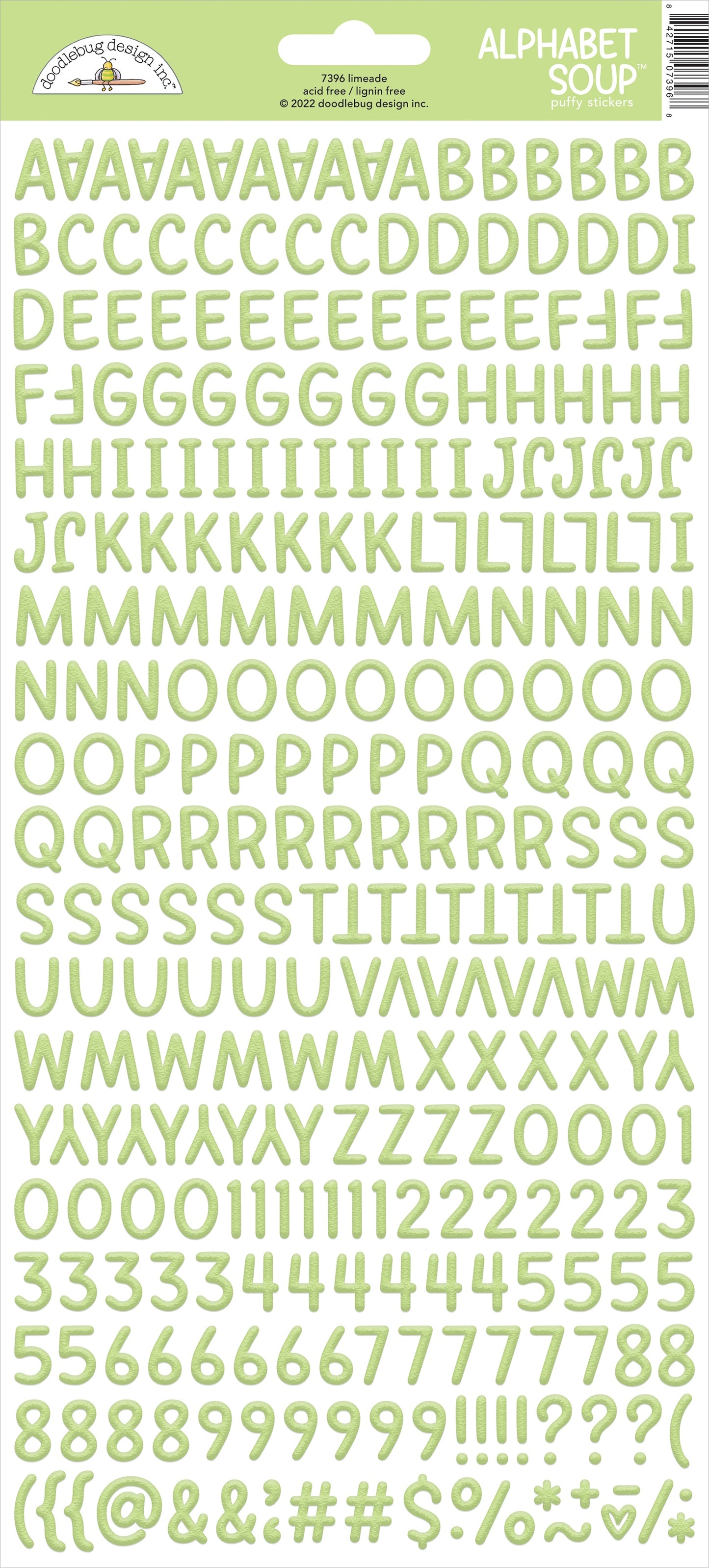 Alphabet Soup Puffy Stickers Limeade