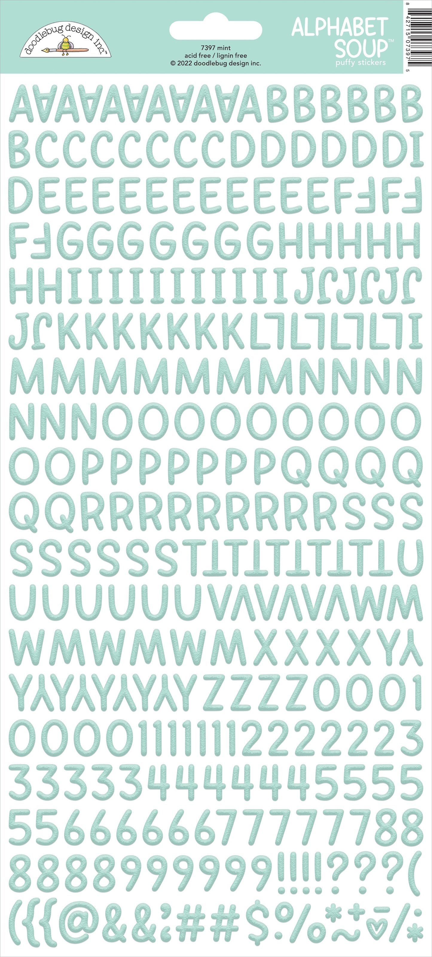 Alphabet Soup Puffy Stickers Mint