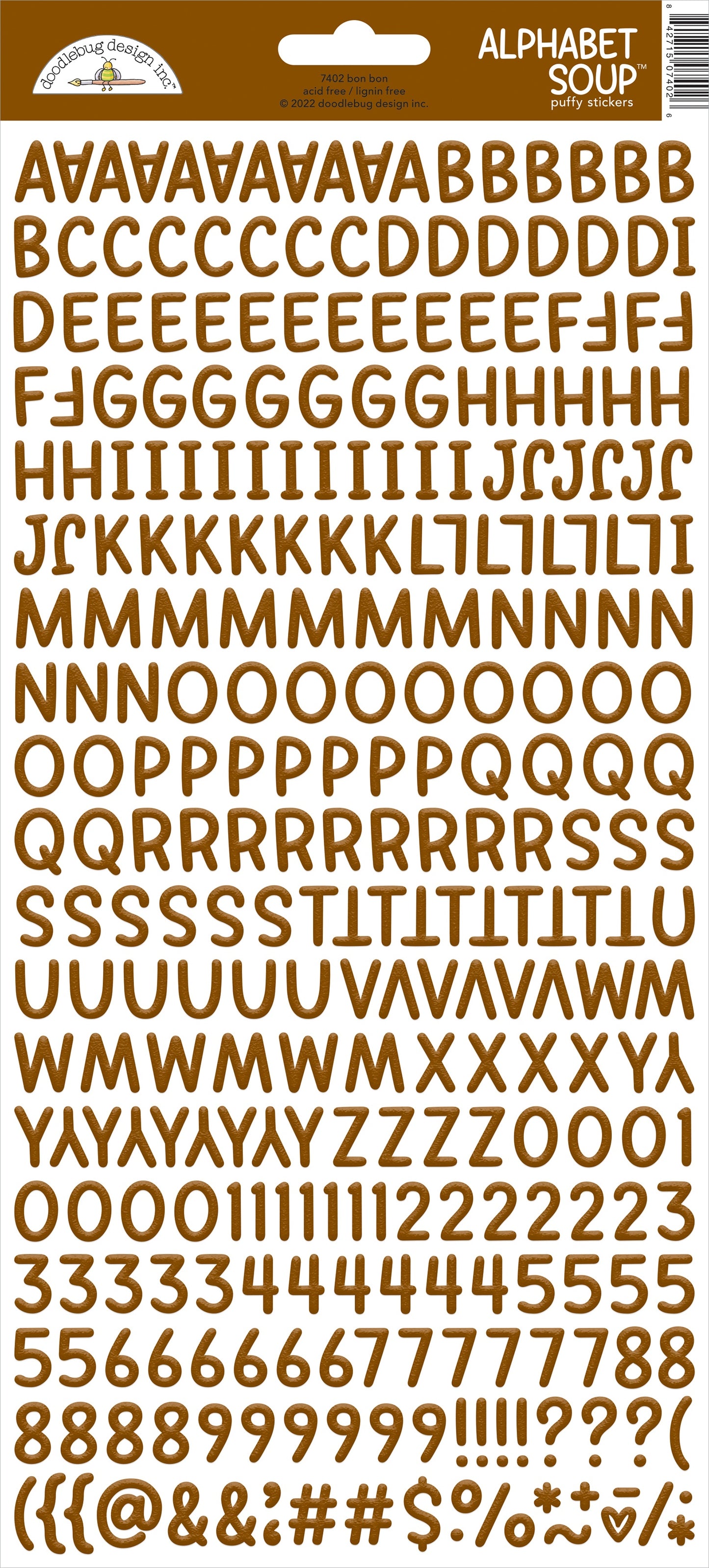 Alphabet Soup Puffy Stickers Bon Bon