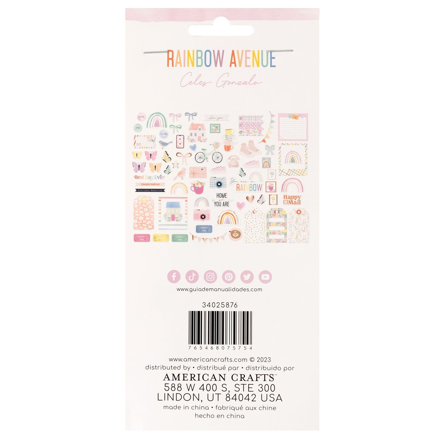 Rainbow Avenue Rose Gold Icons Ephemera