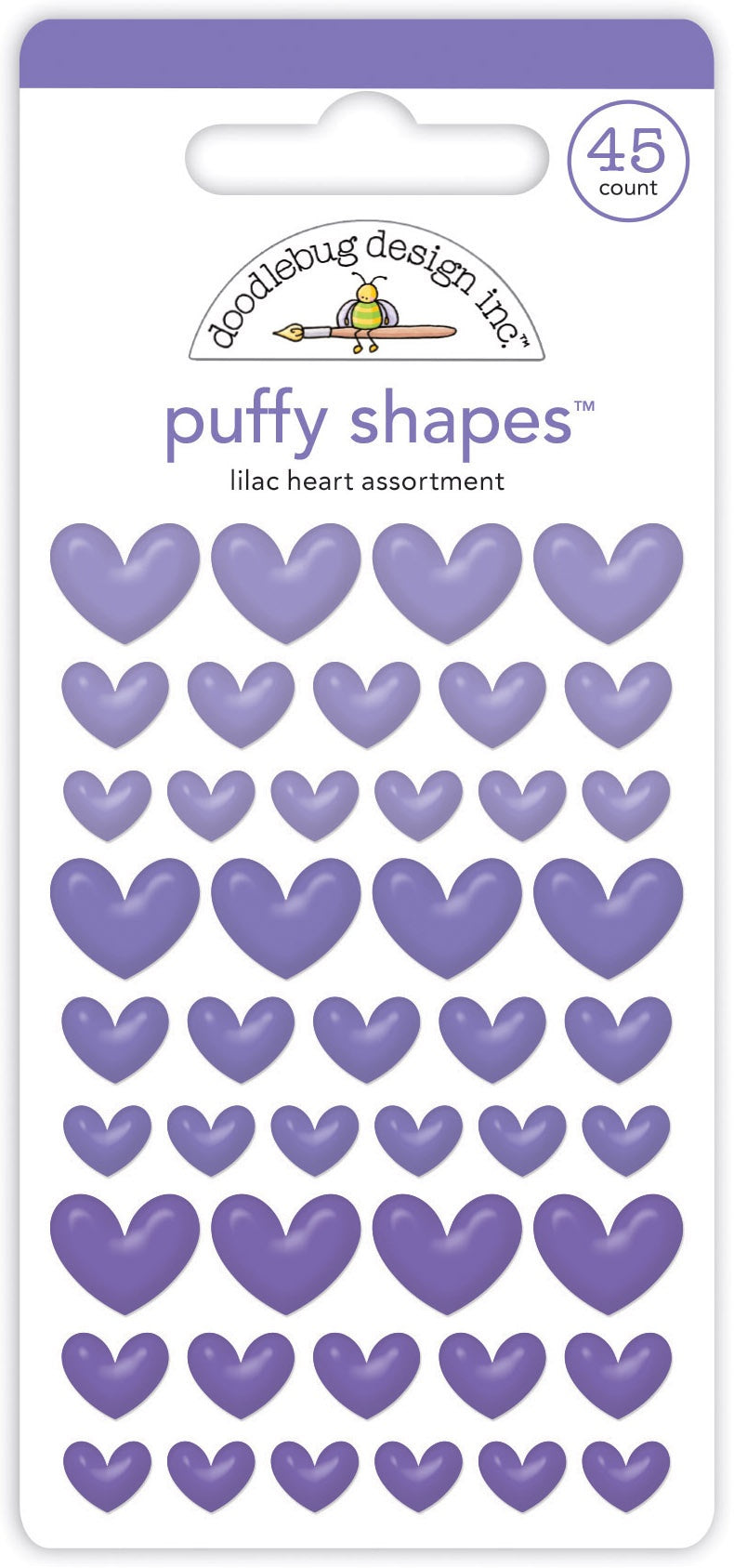 Snow Much Fun Lilac Heart Puffy Shapes