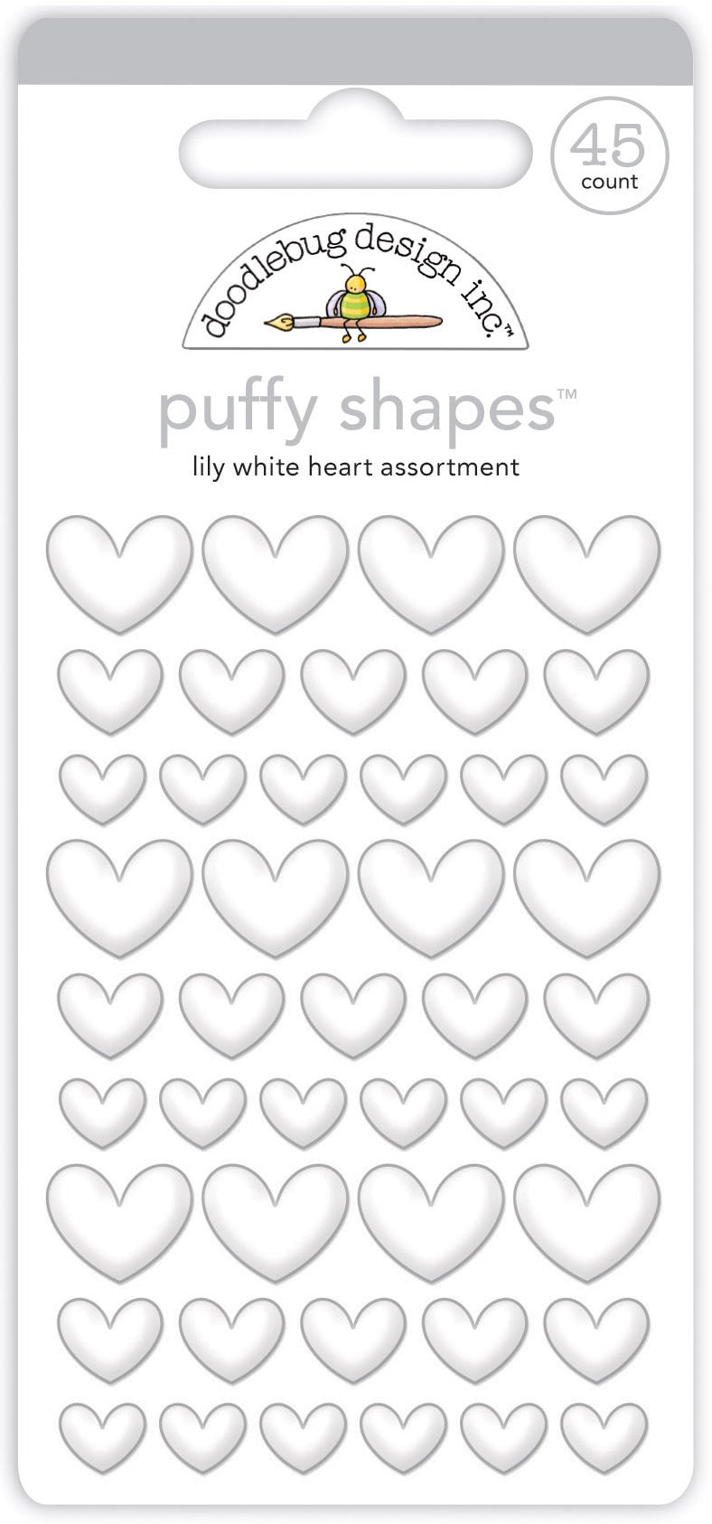 Snow Much Fun Lily White Heart Puffy Shapes