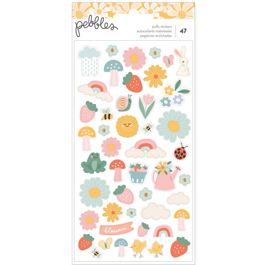 Sunny Blooms Puffy Stickers