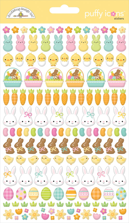Bunny Hop Icons Puffy Stickers