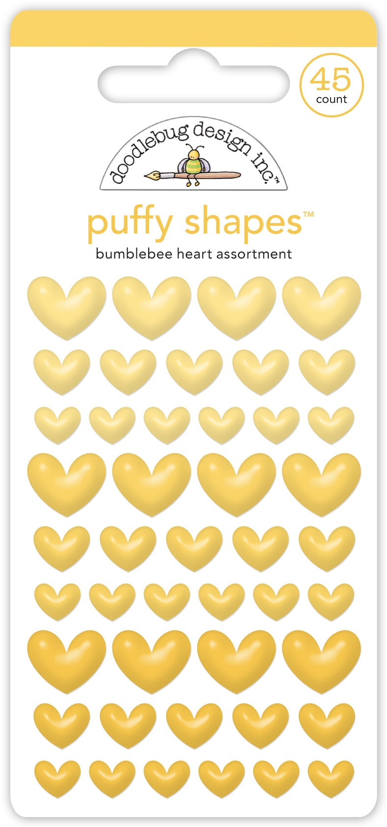 Puffy Shapes Bumblebee Hearts