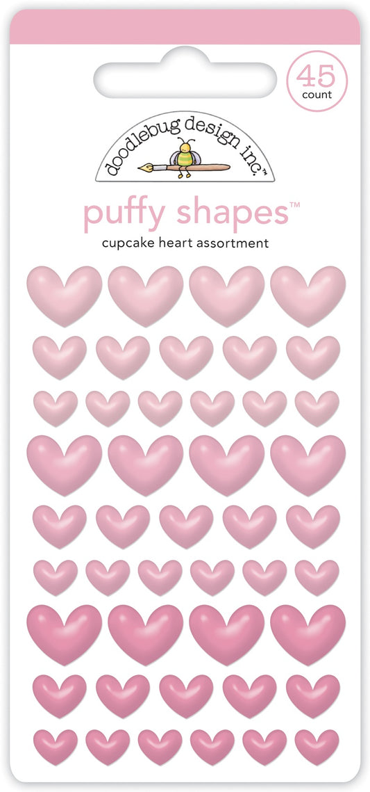 Puffy Shapes Cupcake  Hearts