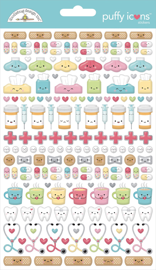 Happy Healing Icons Puffy Stickers