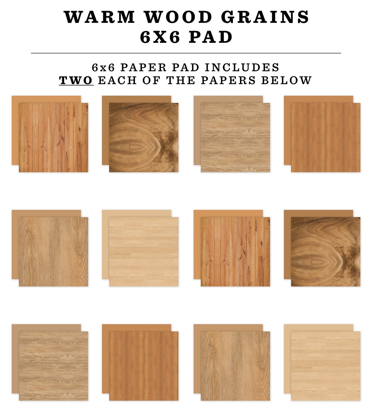 Warm Wood Grains 6x6 Paper Pad