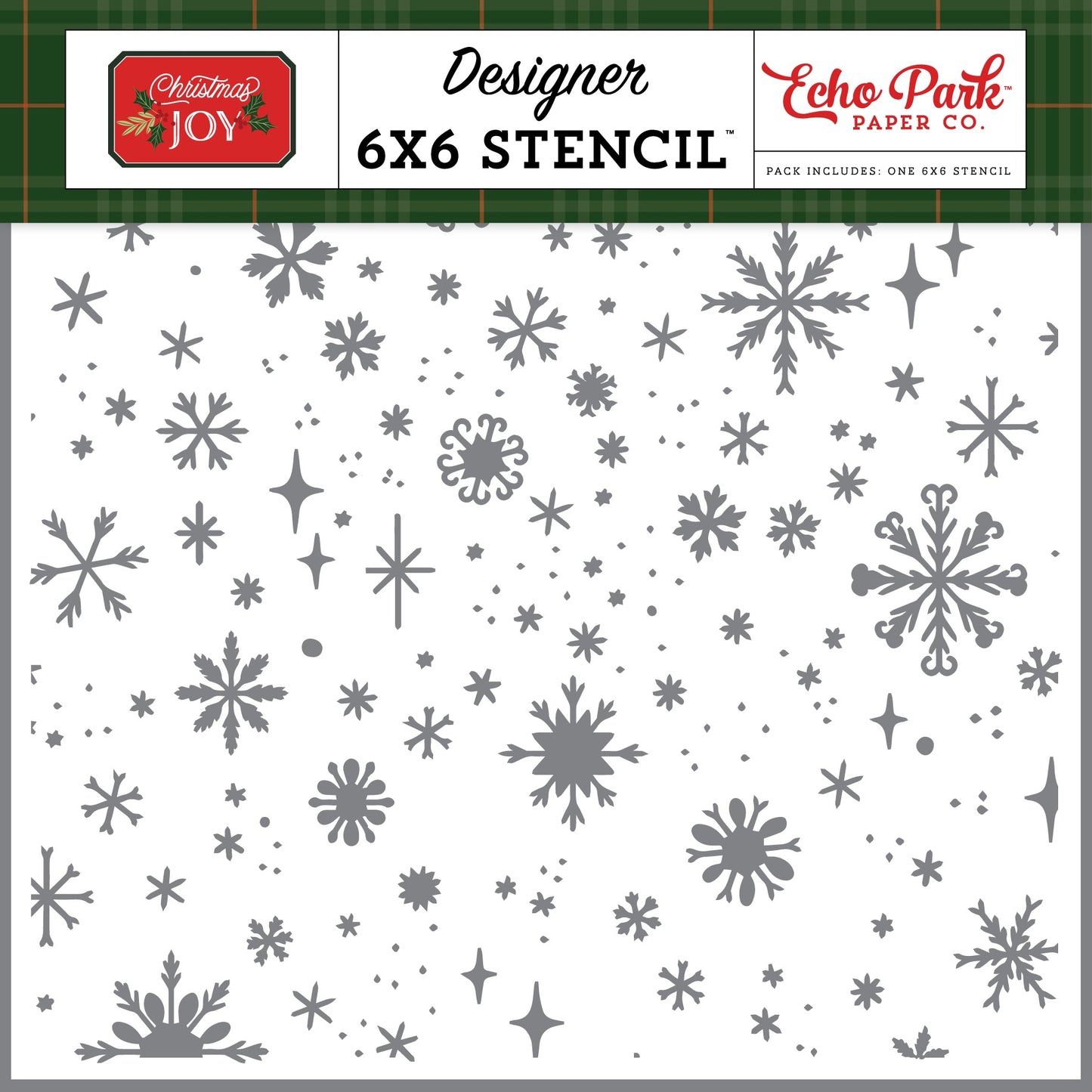 Christmas Joy Let It Snow Snowflakes Stencil