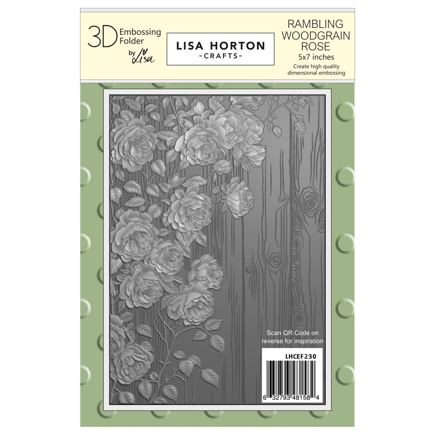 Rambling Woodgrain Rose Embossing Folder