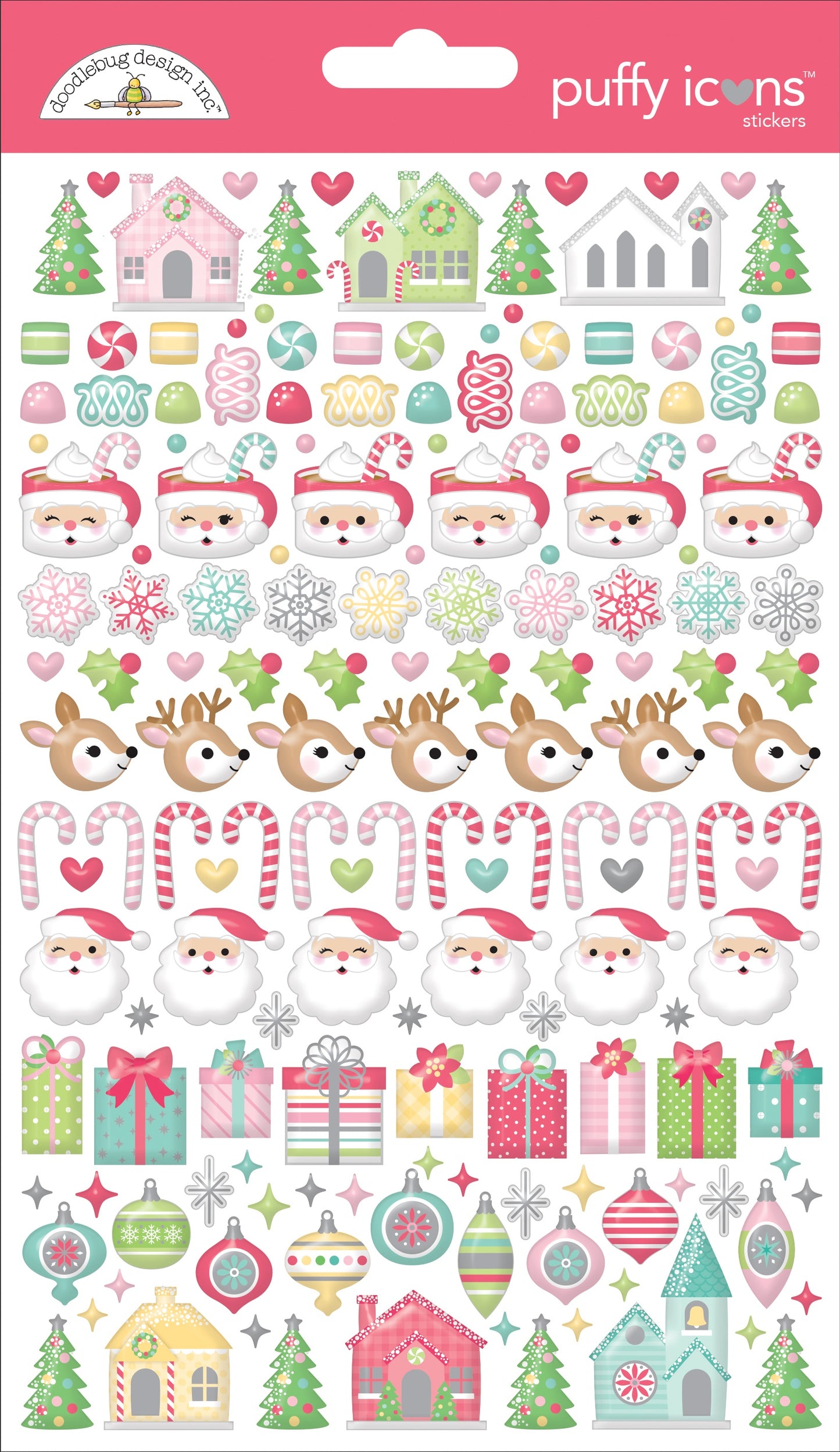 Tinsel Time Icons Puffy Stickers