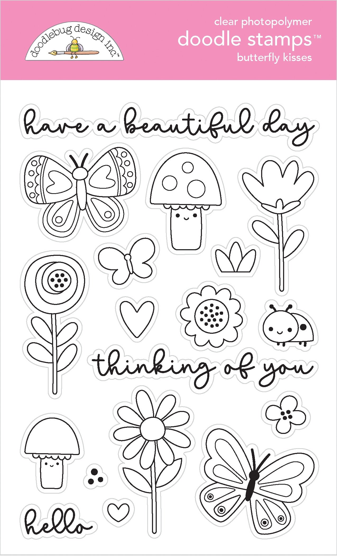 Butterfly Kisses Doodle Stamps