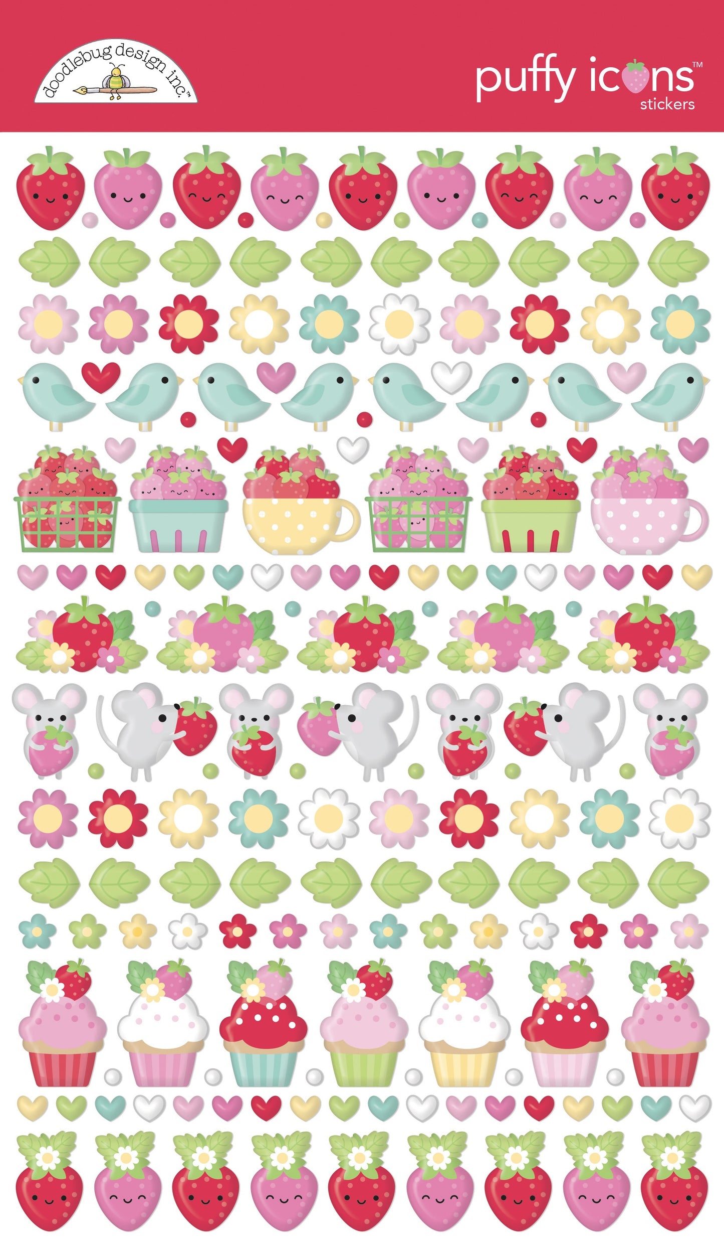Berry Sweet Puffy Icons Stickers