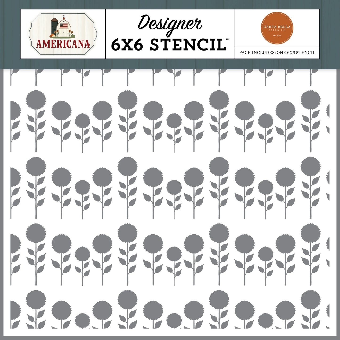 Americana Sunflower Field Stencil