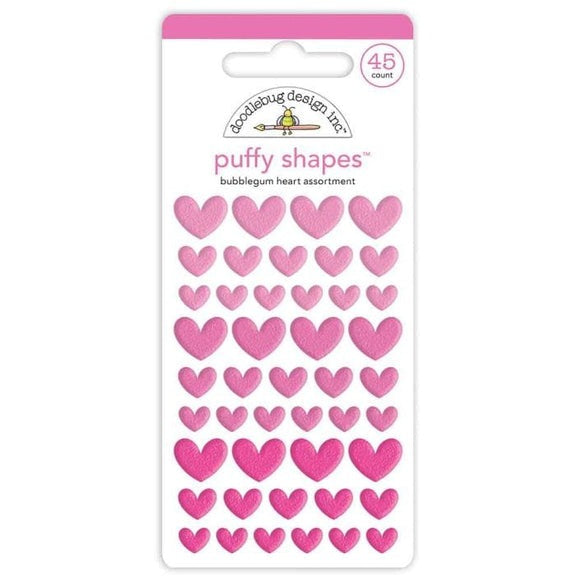 Puffy Shapes Bubblegum Hearts