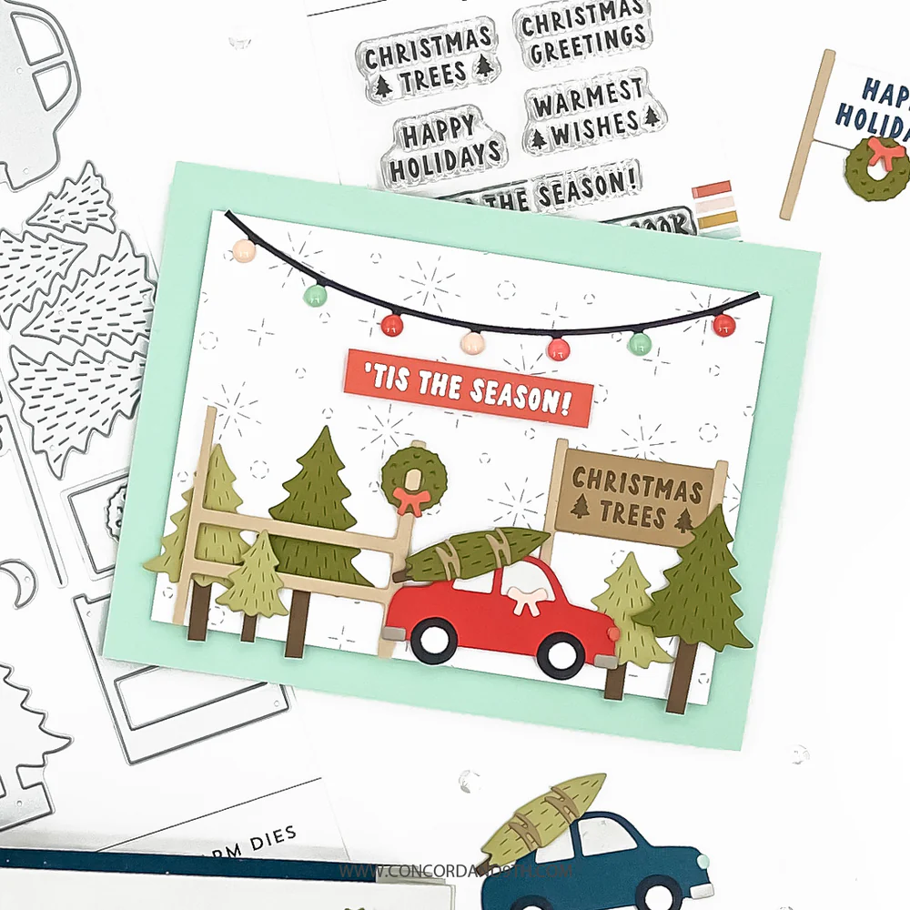 Accordion Tree Farm Stamp Set