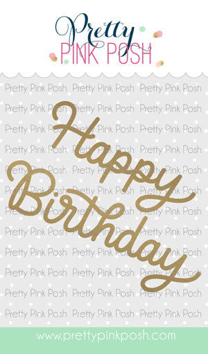 Happy Birthday Script Hot Foil Plate