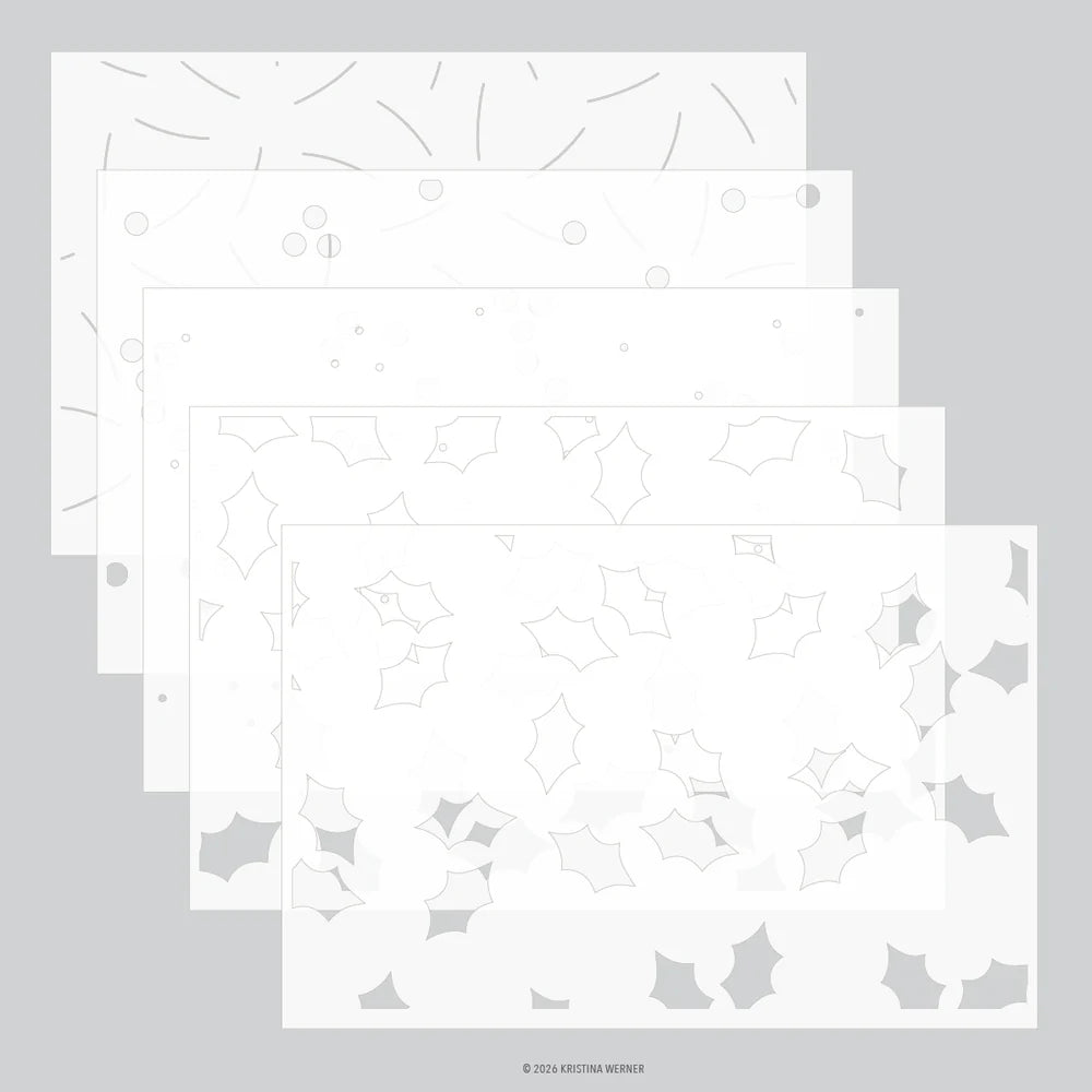 Merry Berries and Leaves Stencils