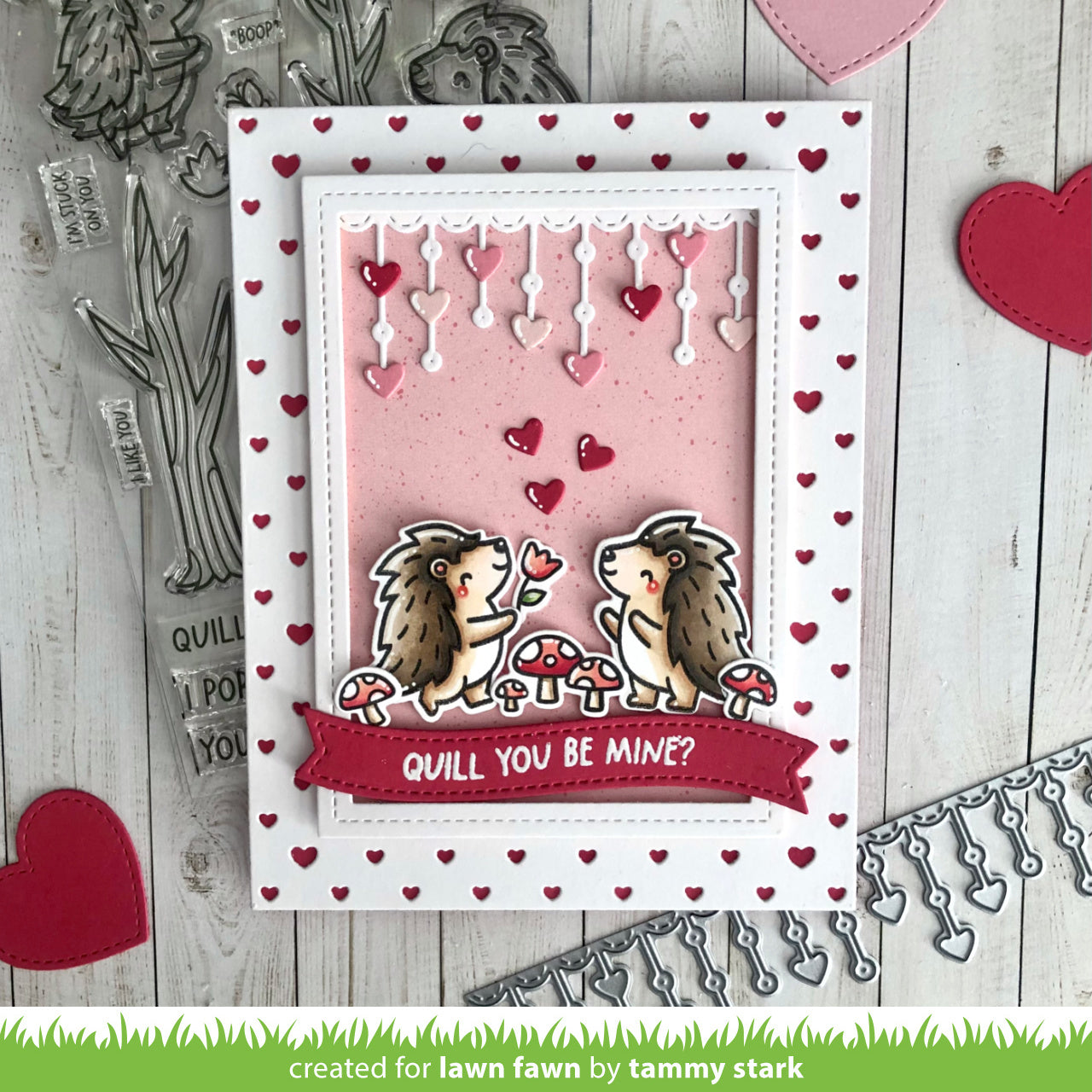 Little Heart Strings Border Lawn Cuts