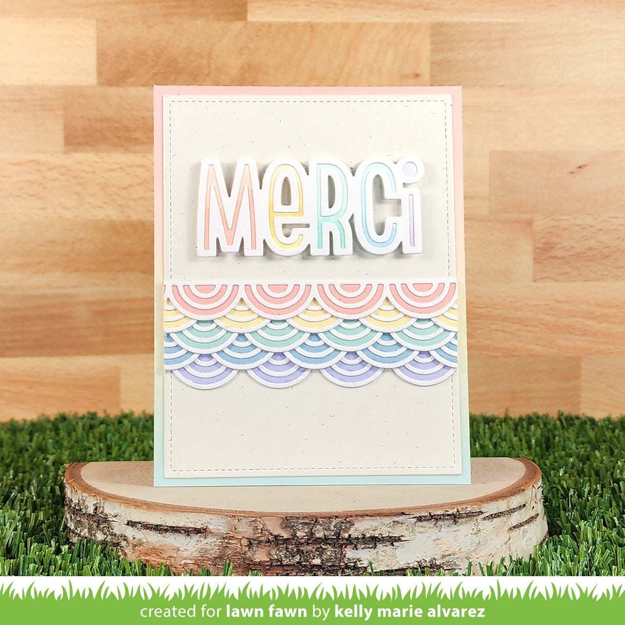 Giant Outlined Merci Lawn Cuts