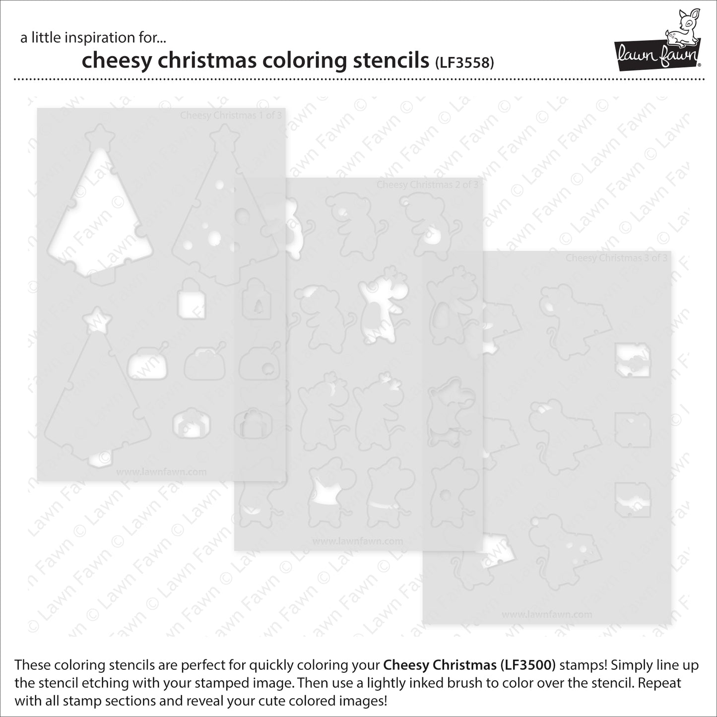 Cheesy Christmas Coloring Stencils