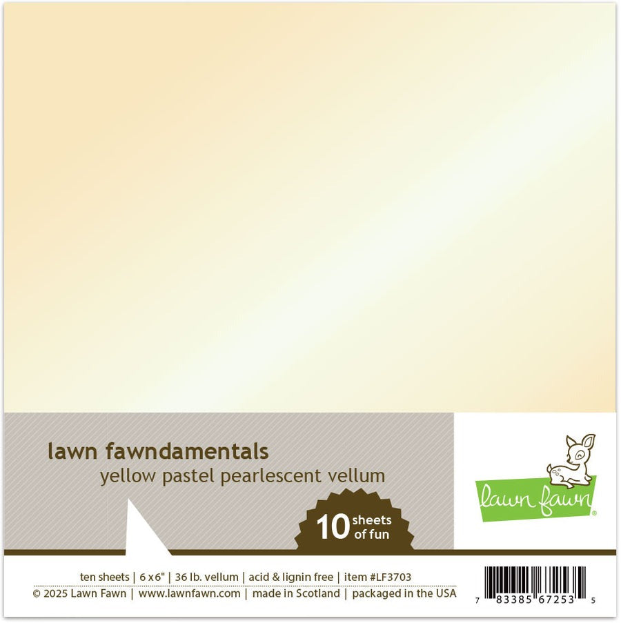 Yellow Pastel Pearlescent 6x6 Vellum
