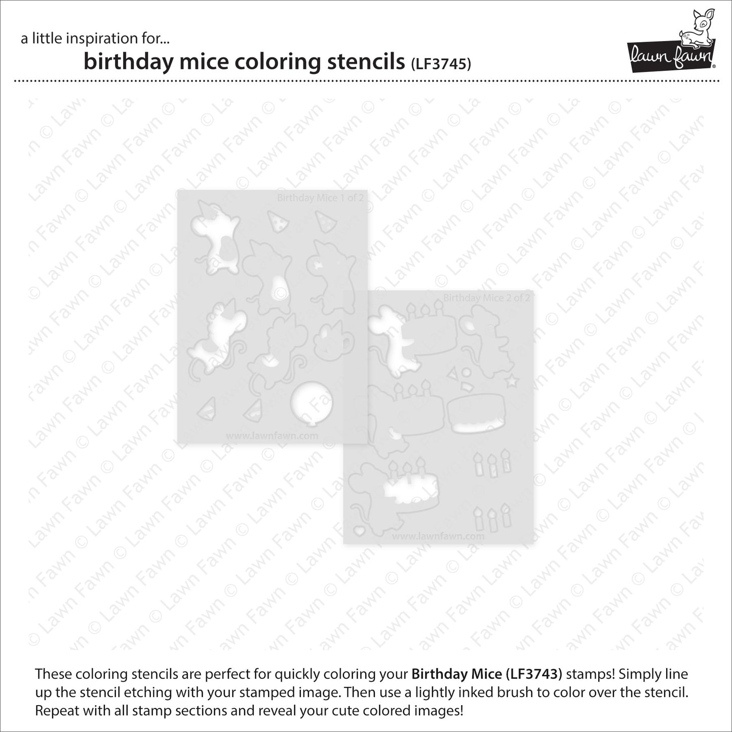 Birthday Mice Coloring Stencils