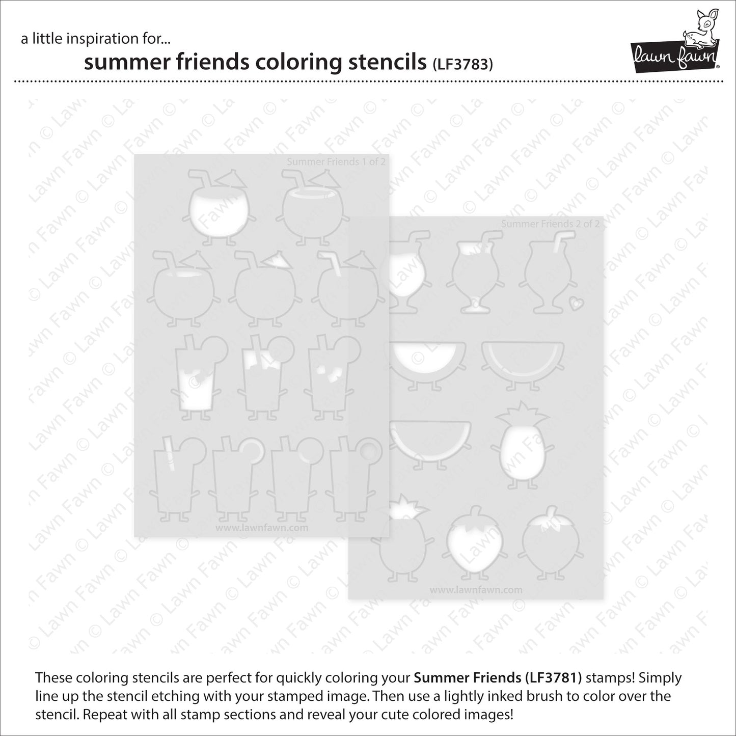 Summer Friends Coloring Stencils