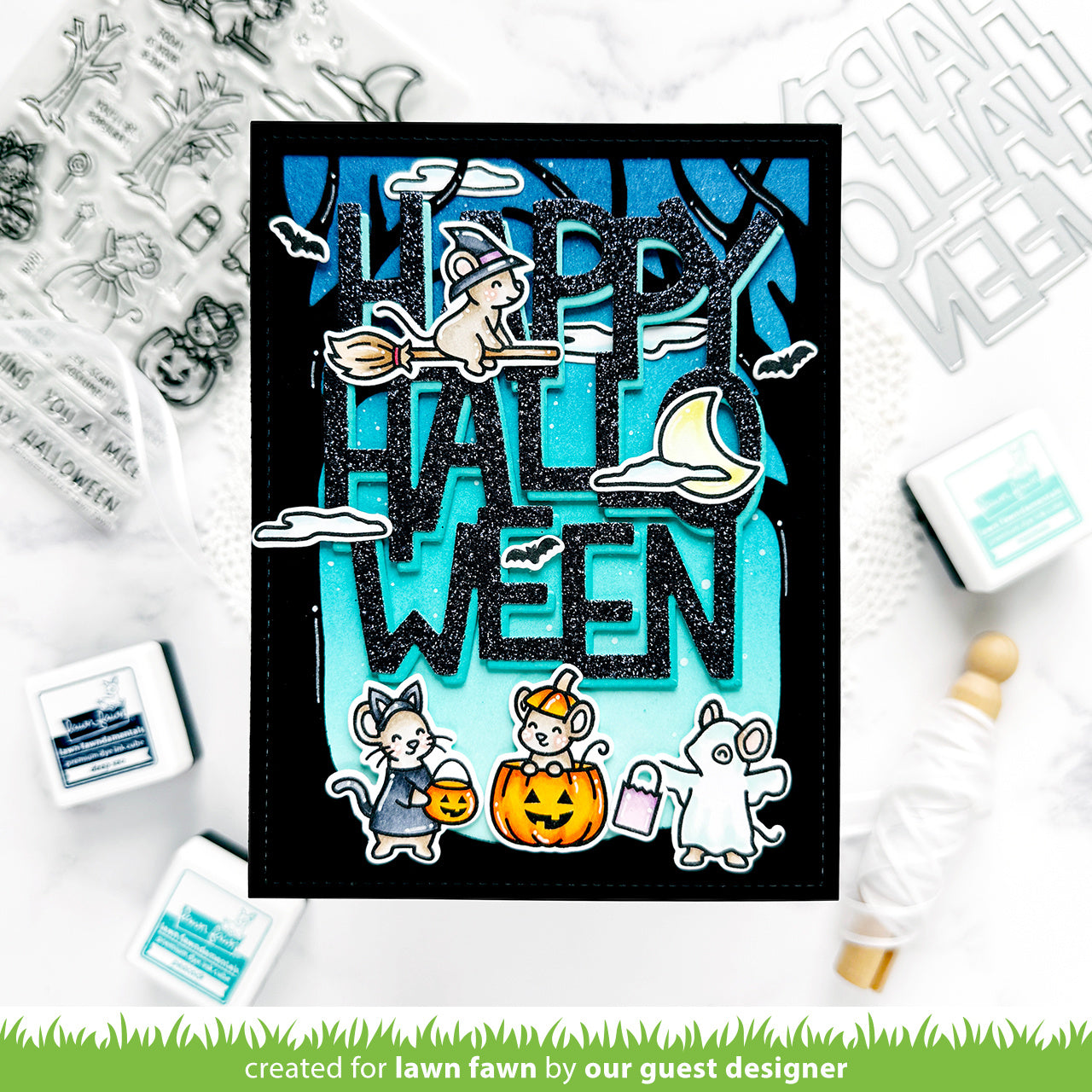 Halloween Mice Coloring Stencils