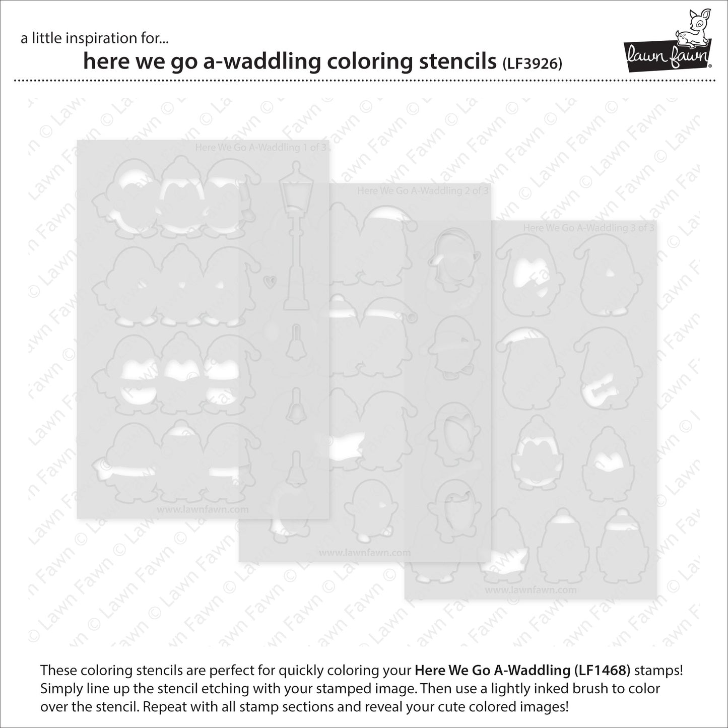 Here We Go A-Waddling Coloring Stencils