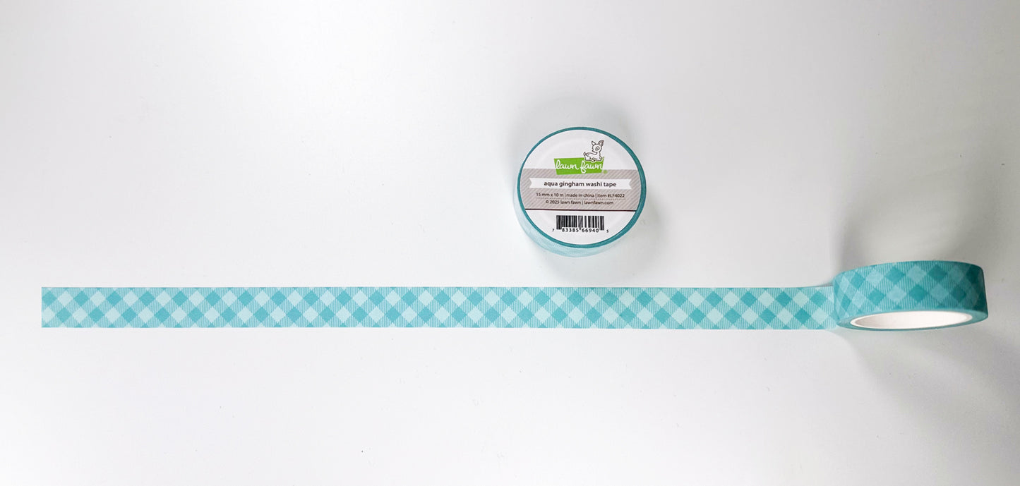 Aqua Gingham Washi Tape