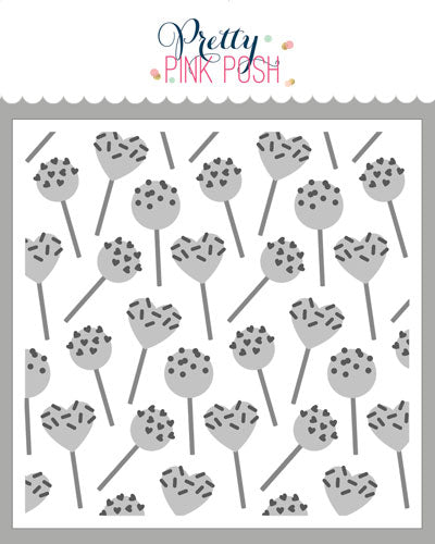 Layered Valentine Cake Pops Stencils