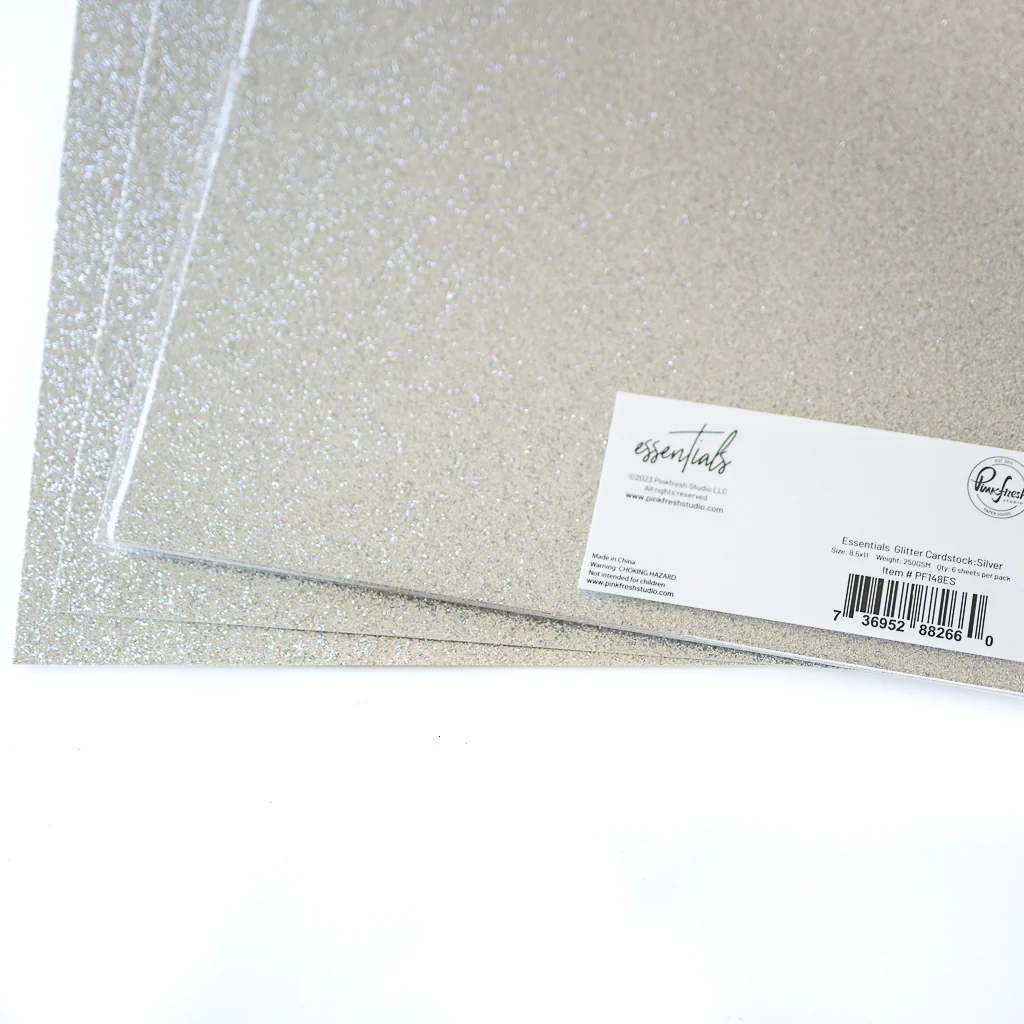 Essentials Glitter 8.5x11 Cardstock: Silver