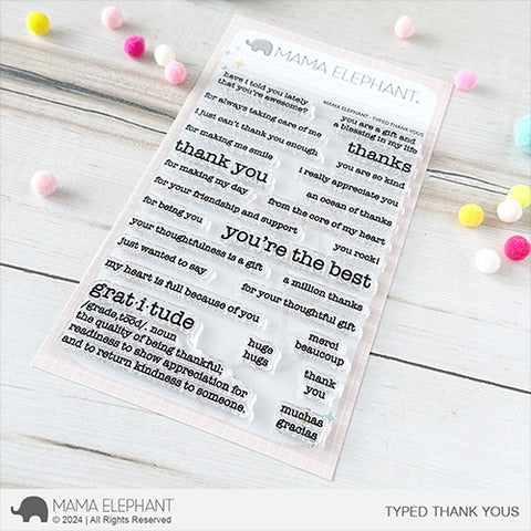 Typed Thank Yous Stamp Set
