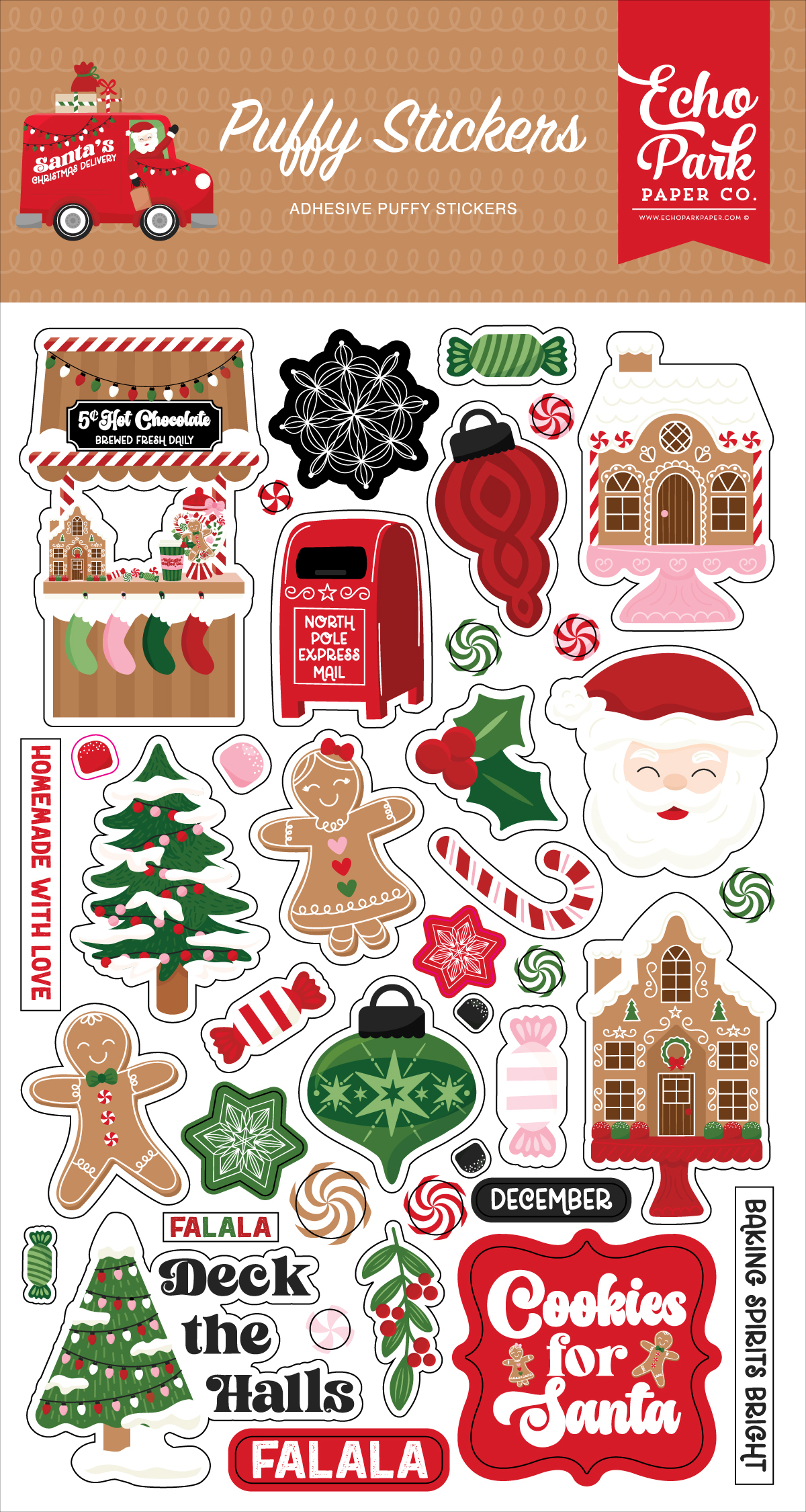 Santa's Christmas Delivery Puffy Stickers