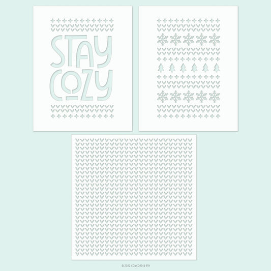 Stay Cozy Stencil Pack