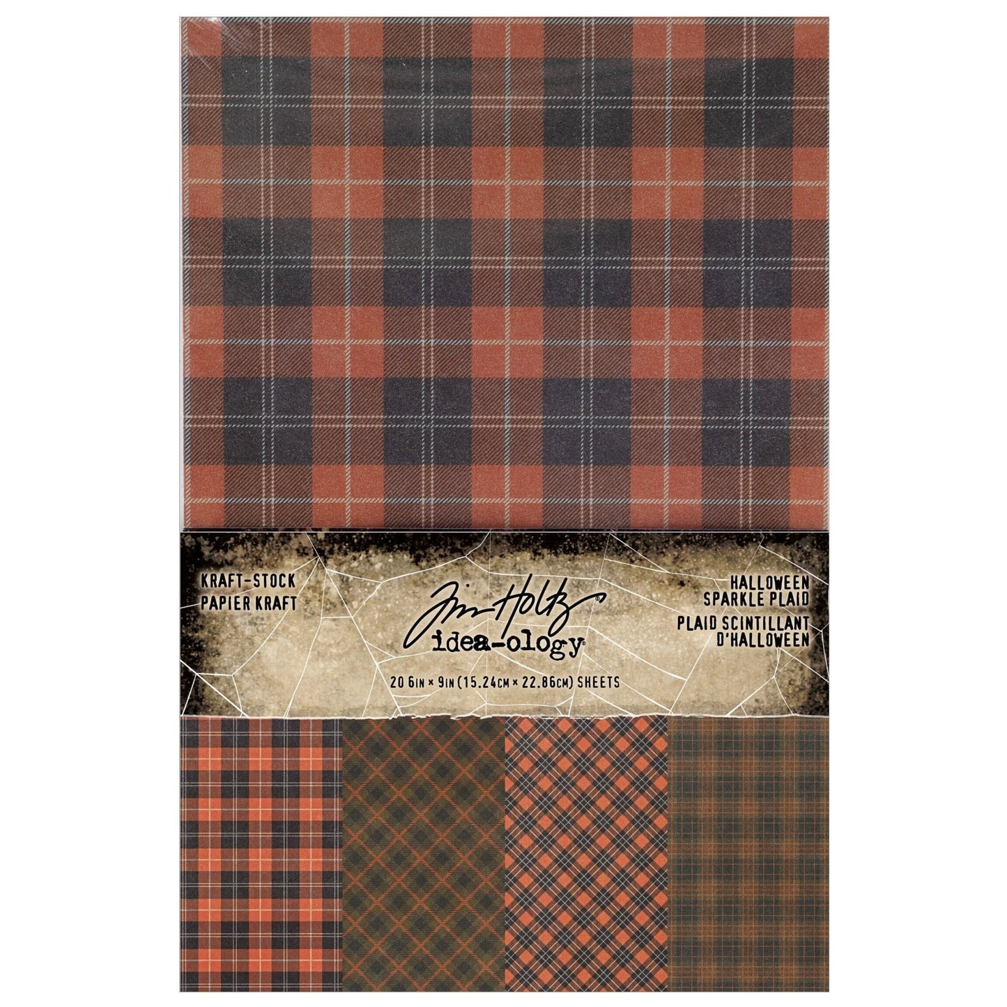 Idea-ology Kraft Stock Halloween Sparkle Plaid