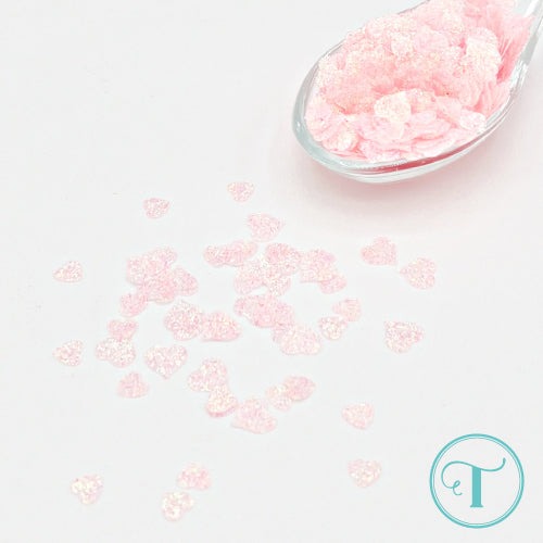 Pink Sparkle Hearts Flat Confetti Embellishment Mix