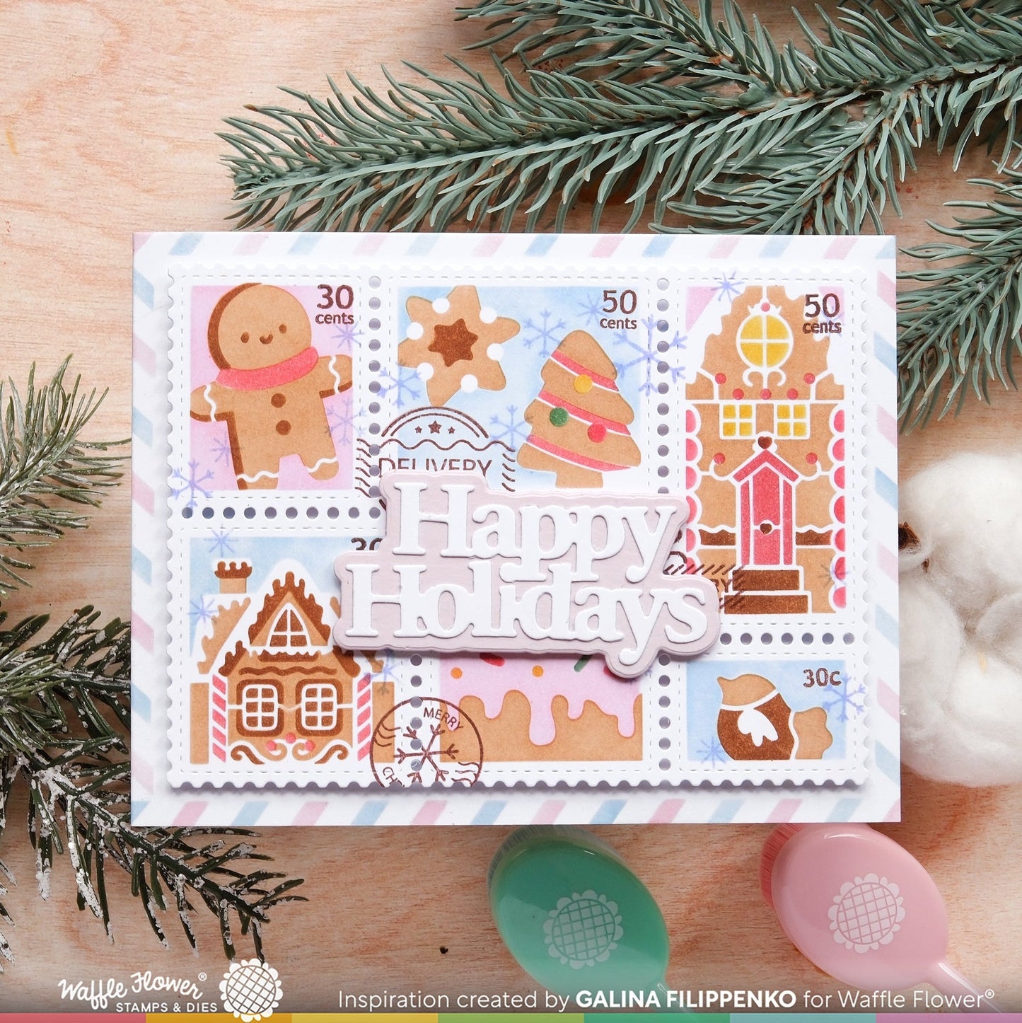 Postage Collage Gingerbread Stencils