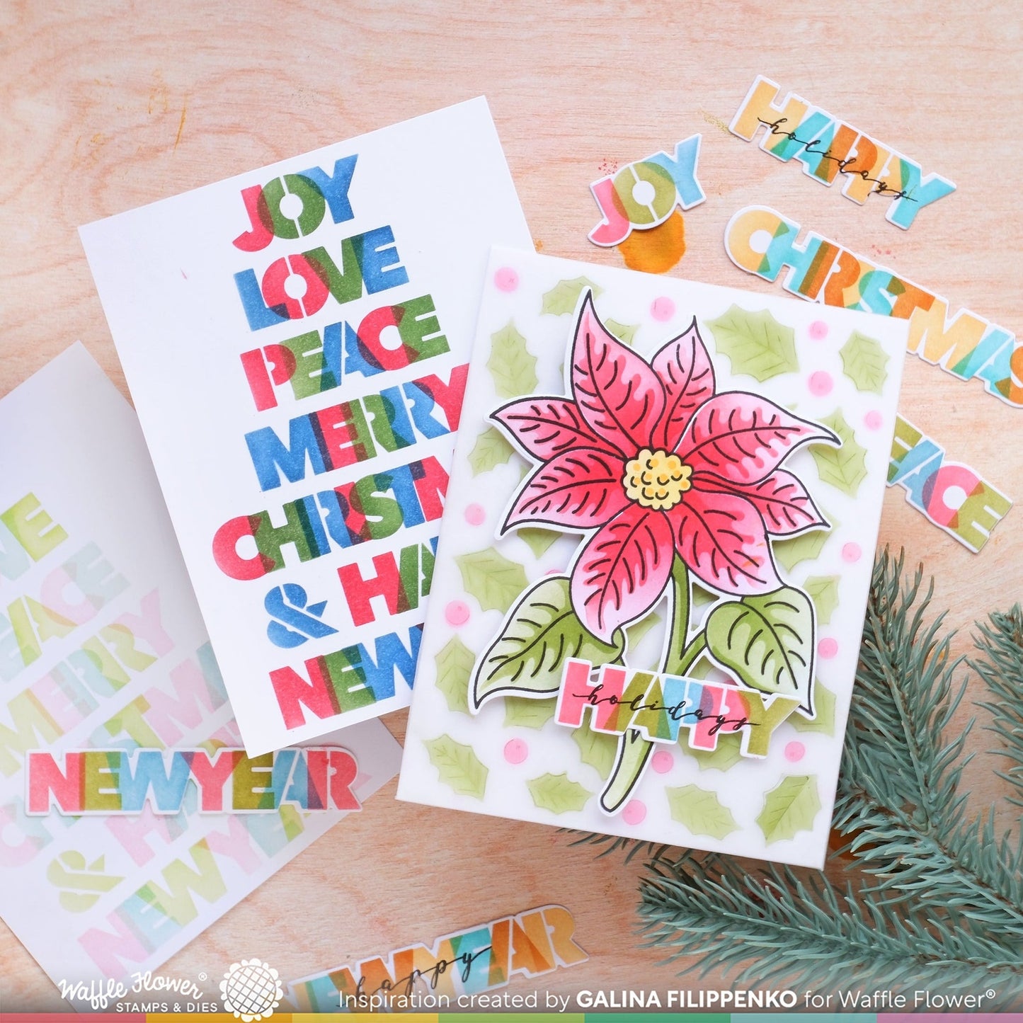 Overlapping Christmas Additions Stamp Set