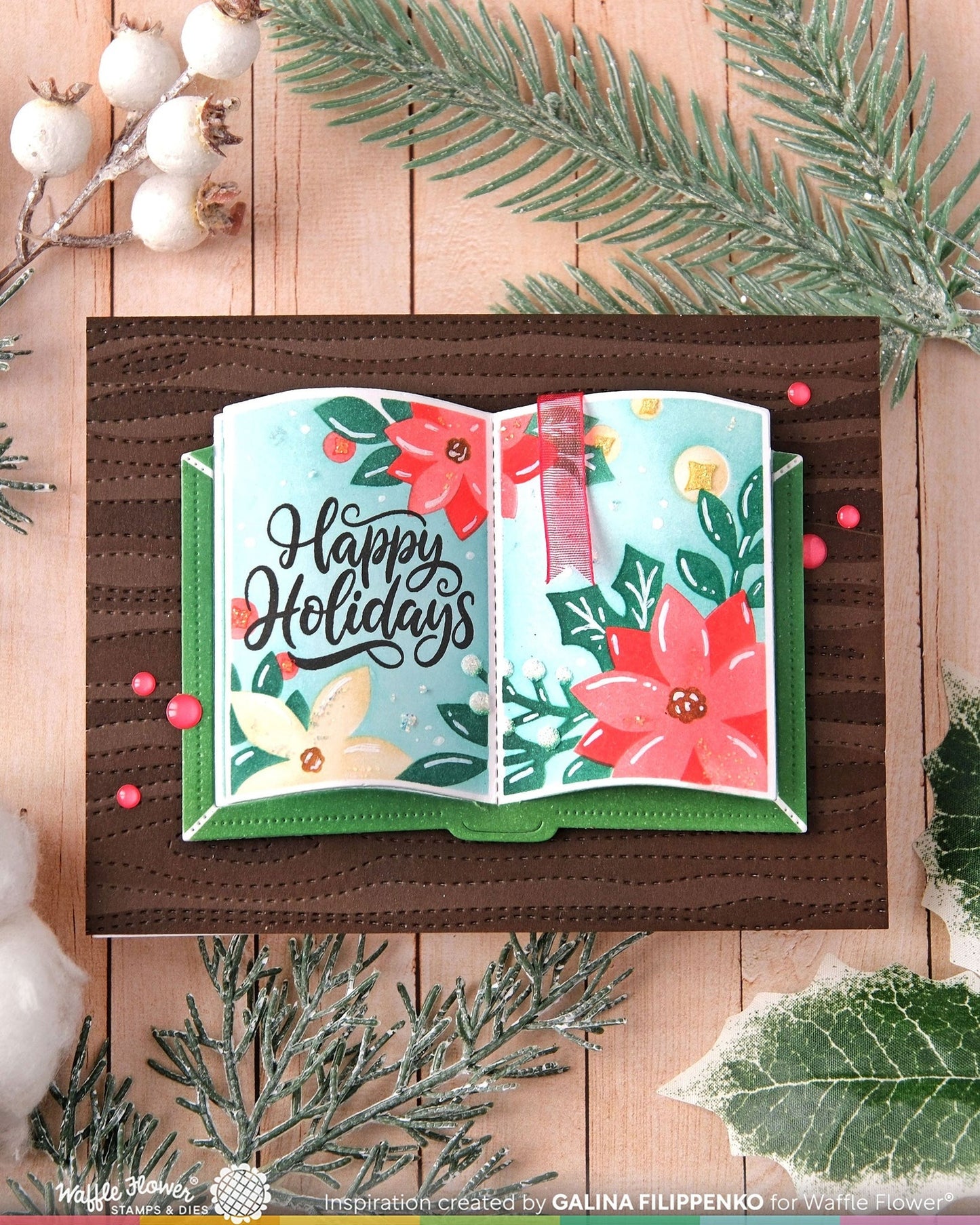 Open Book Poinsettia Stencils