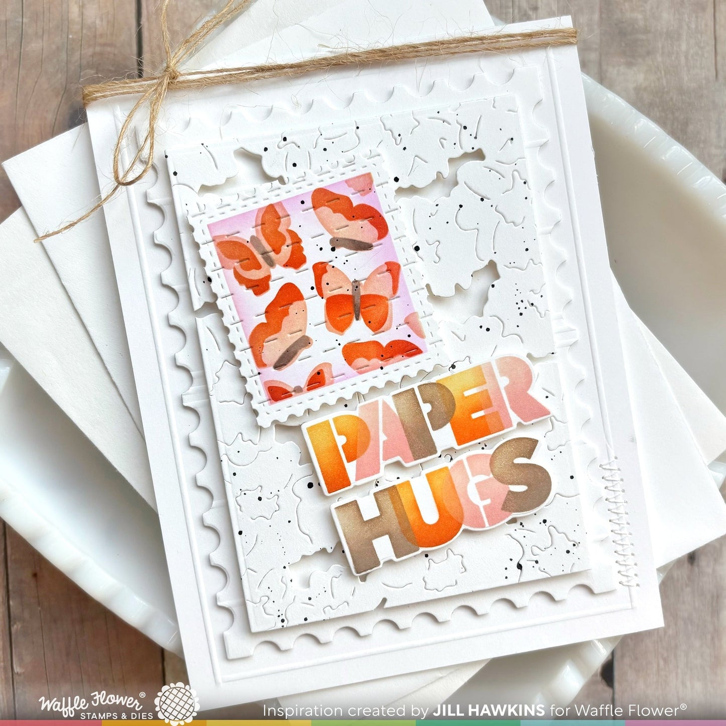 Overlapping Paper Hugs Die-n-Stencil