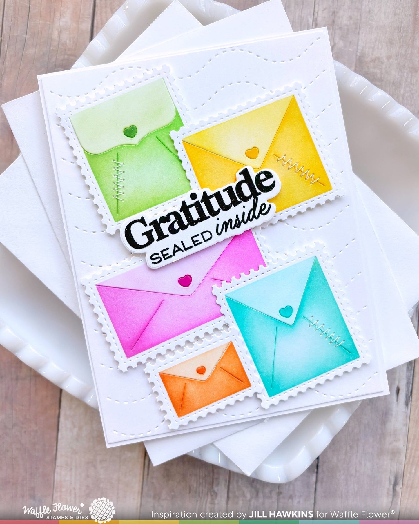 Postage Collage Envelope Stencil