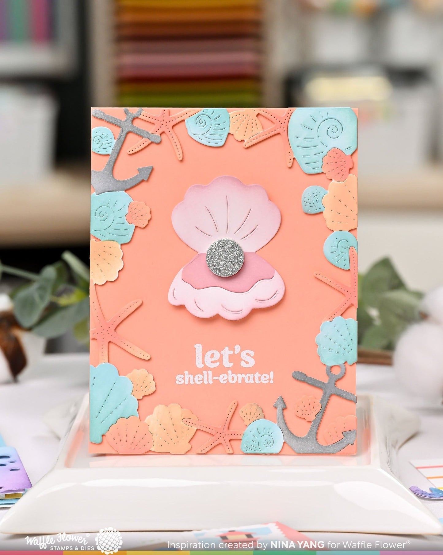 Seashell Frame Coloring Stencils