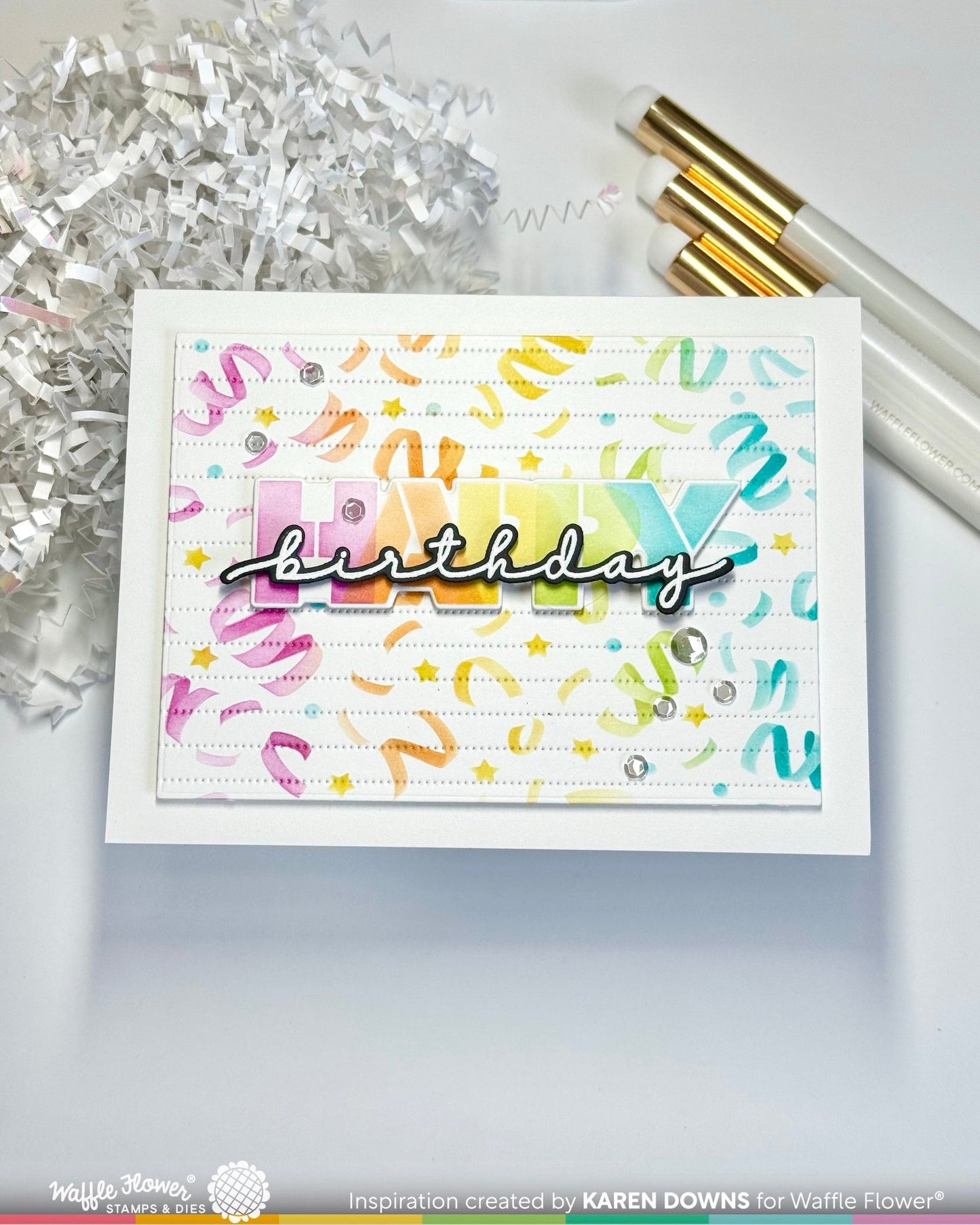 Overlapping Happy Additions Stamp Set