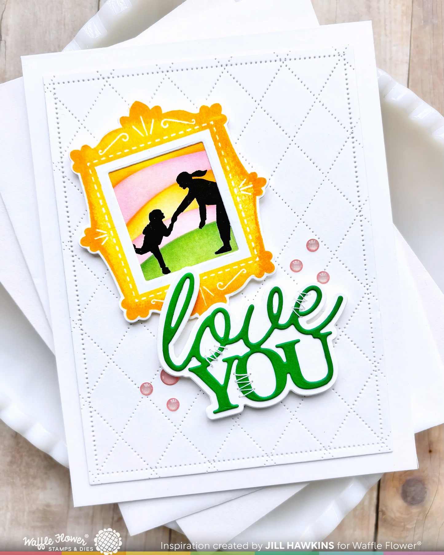 Postage Collage Wavy Lines Stencil