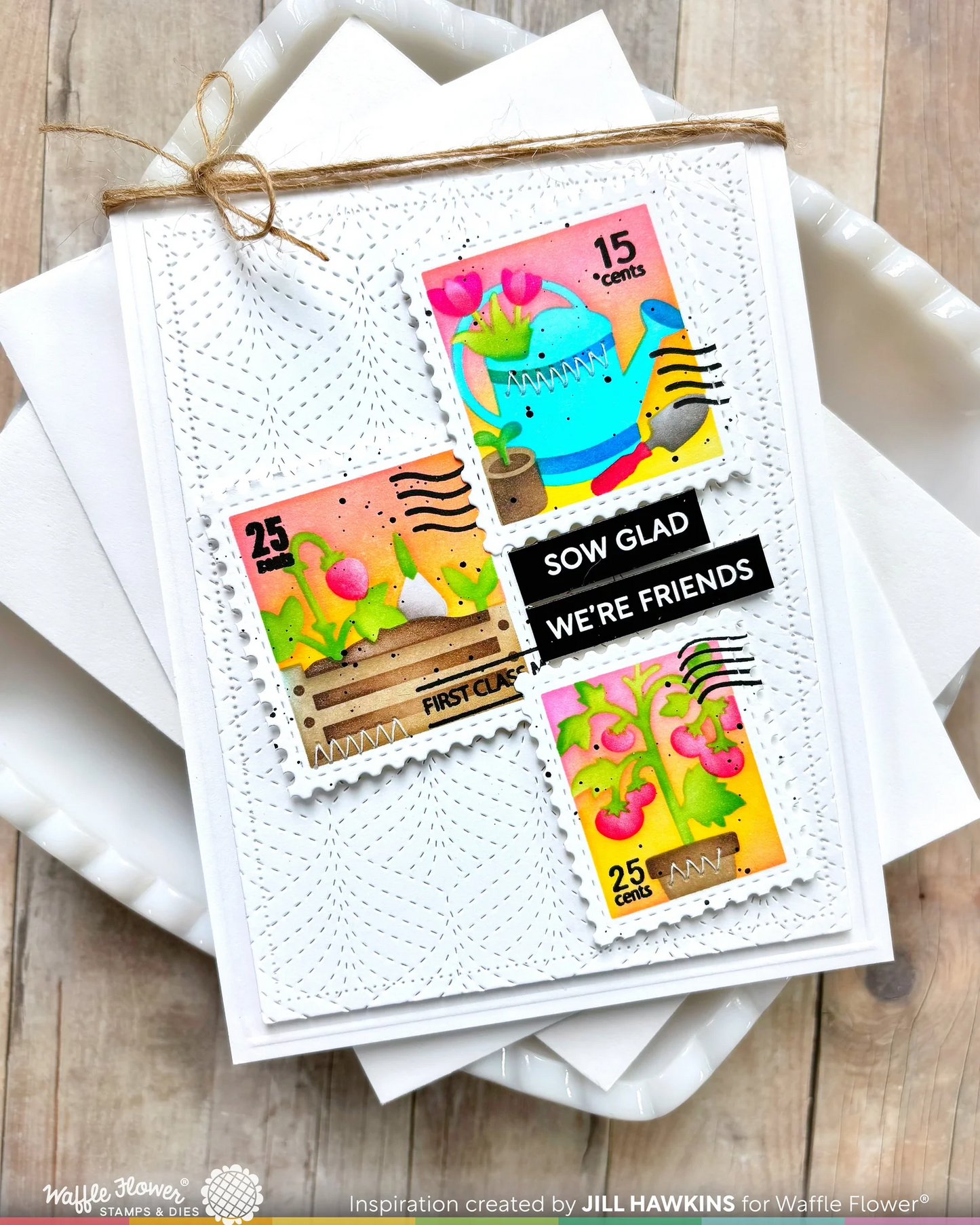 Postage Collage Gardening Stencil