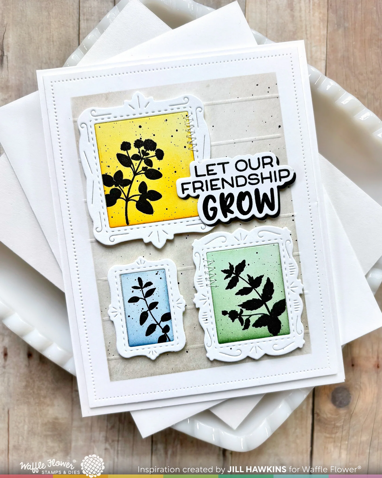 Postage Collage Herb Silhouettes Stamp Set